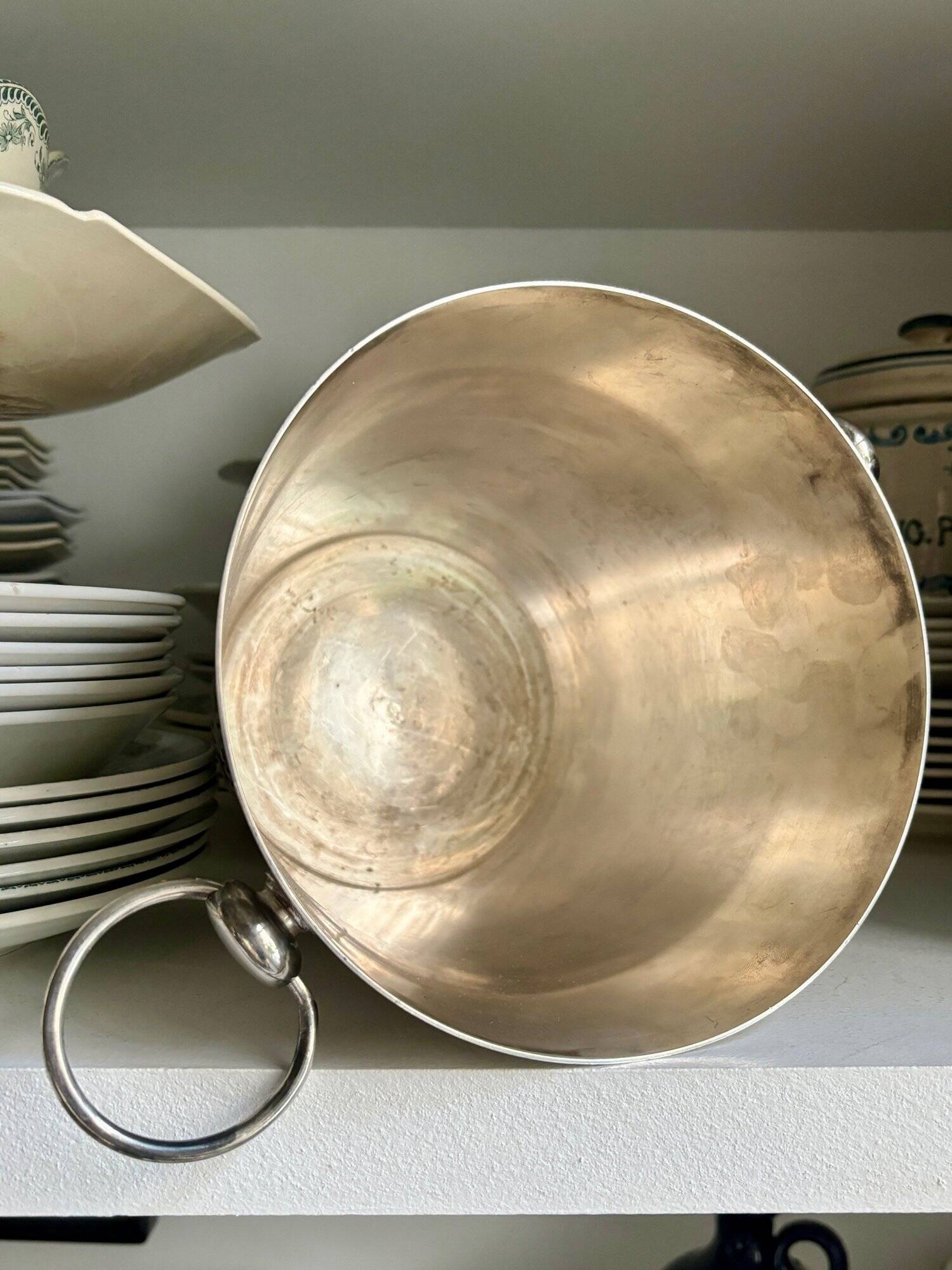 Silver metal champagne bucket