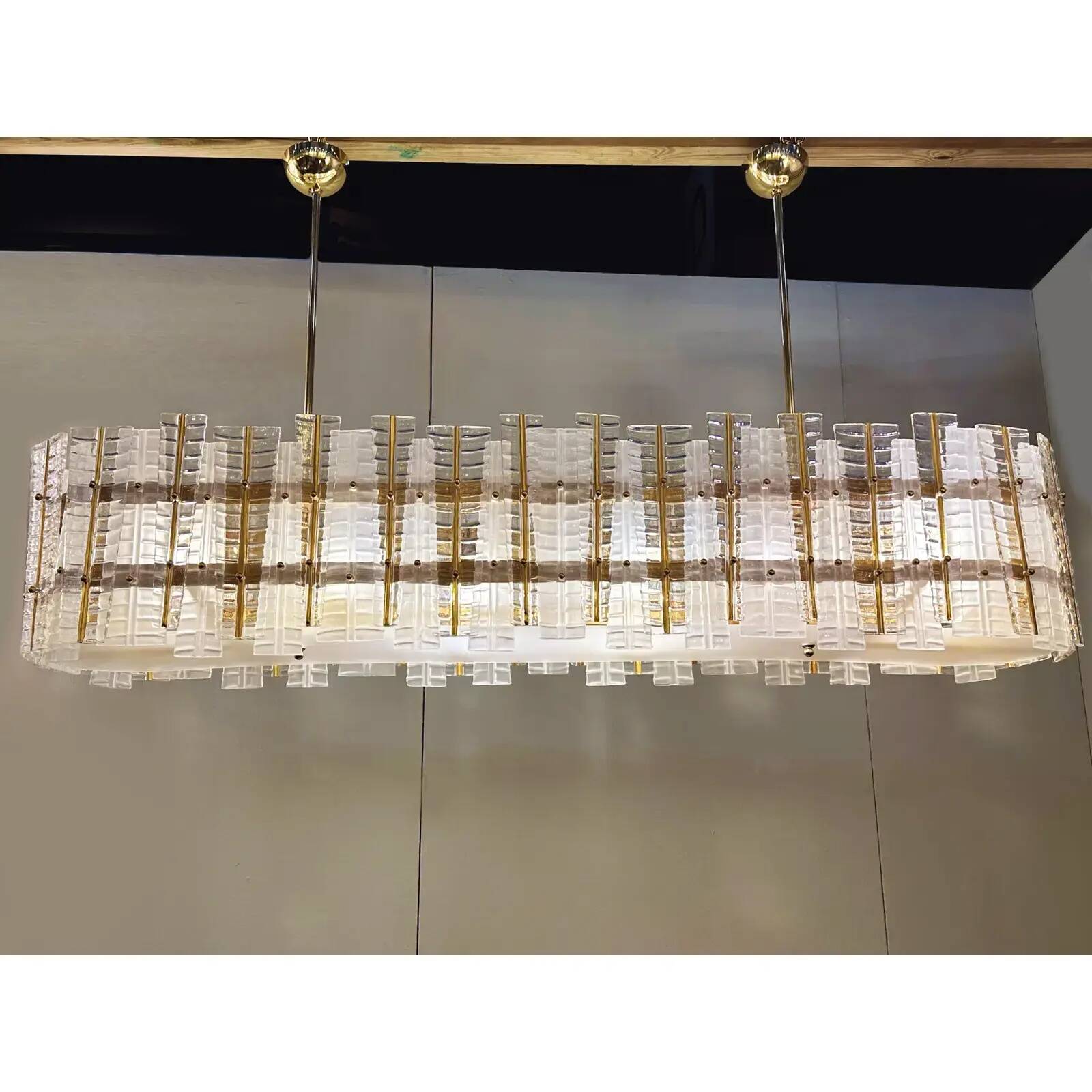 Chandelier en verre de Murano doré tropical moderne italien de luxe par Simoeng