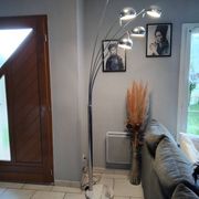 Lily of the valley floor lamp with 5 branches, vintage Italian design.