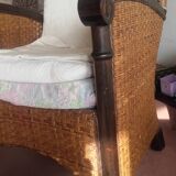 Fauteuils en rotin et bois
