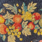 Large vintage canvas tapestry with floral pattern 1970