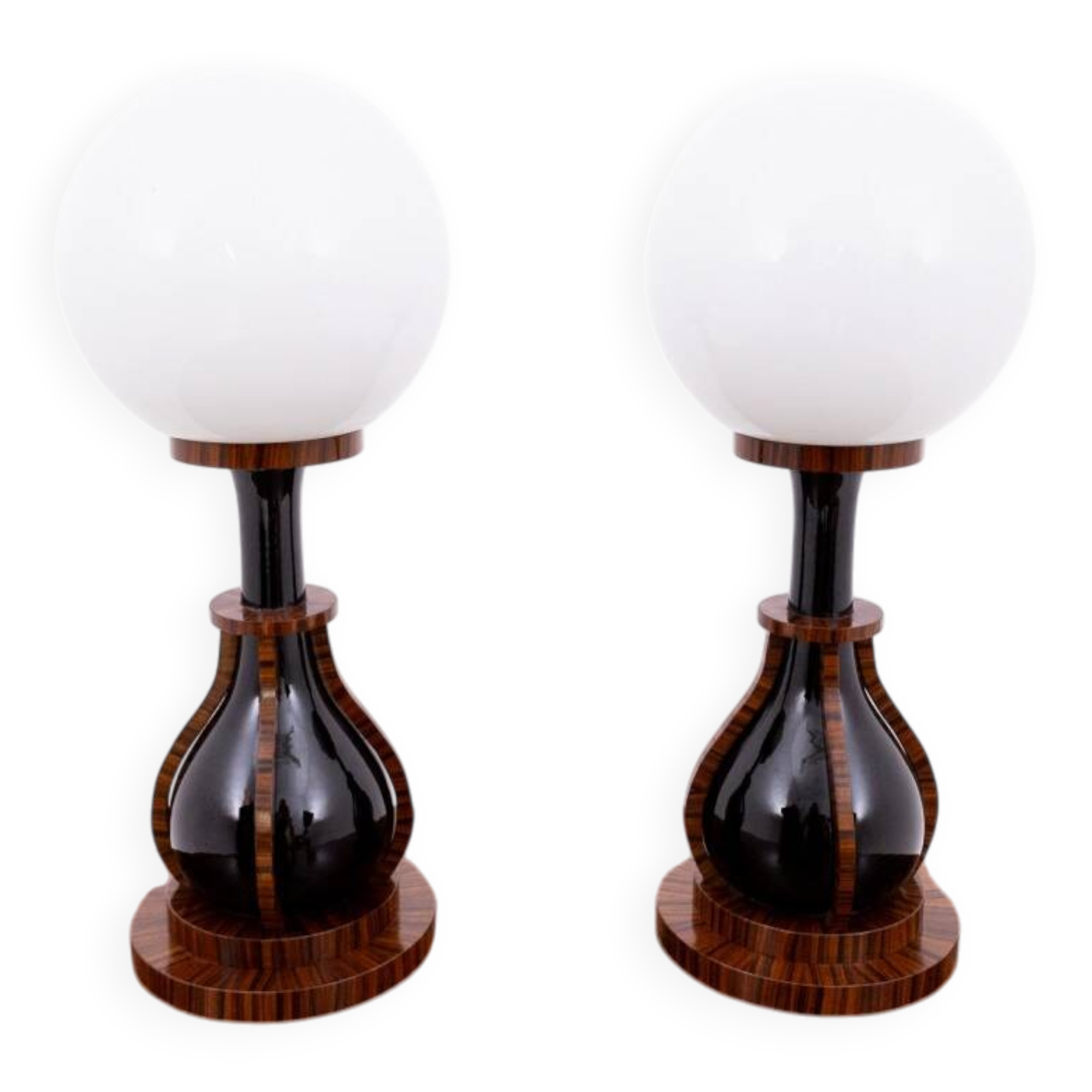 A pair of Art Deco lamps, Poland, 1950s.