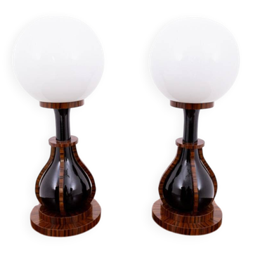 Une paire de lampes Art Déco, Pologne, années 1950.