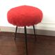 Tabouret pelfran rouge 1960