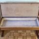 Vintage oak bench with storage compartment, two-seater, 104 cm