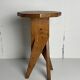 Midcentury brutalist artisanal rustic handcrafted stool, France 1960s