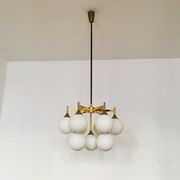 Mid Century brass Sputnik chandelier by Kaiser Leuchten