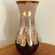 Brown German Fat Lava Style Vase with Drip Glaze, Töpferei Zimmermann