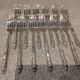 12 four-pronged lunch forks, silver-plated metal, SFAM silversmith, Russian style