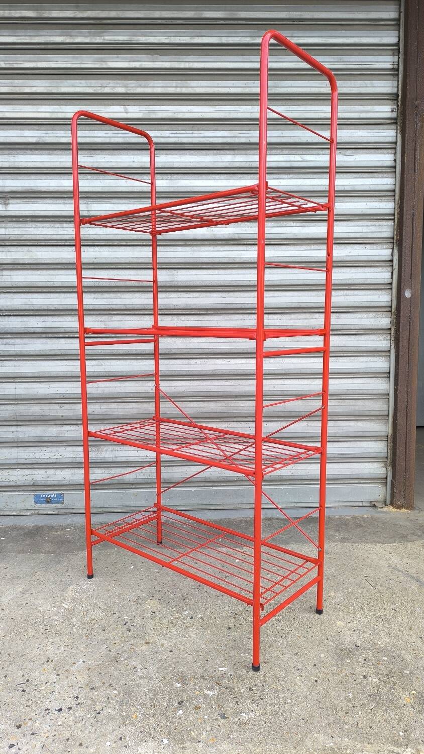 Modular lacquered metal shelf 1980