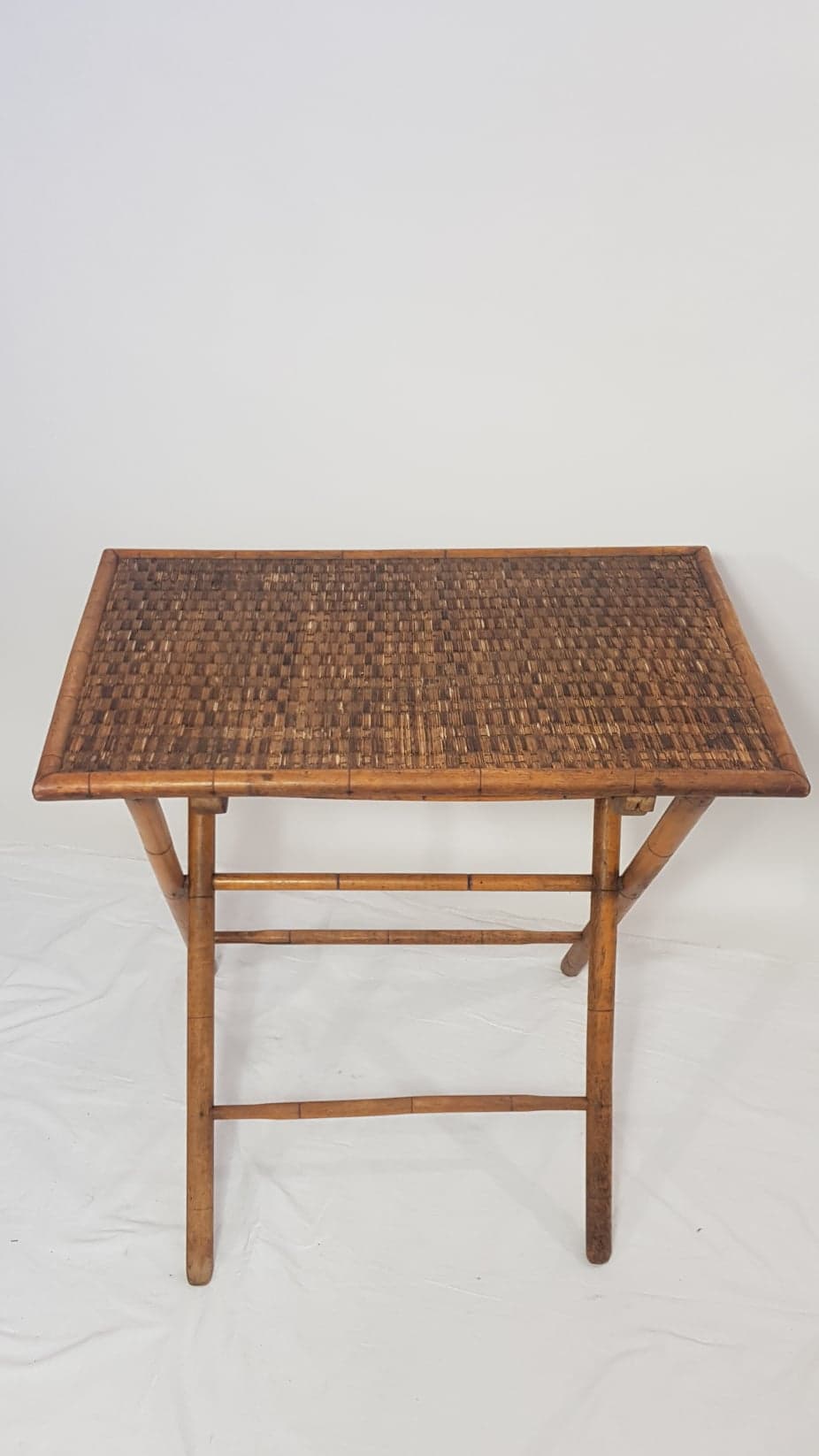 Folding side table bamboo 19th