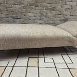 Daybed, vintage 1970s chaise longue with headrest.
