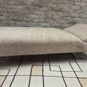 Daybed, vintage 1970s chaise longue with headrest.