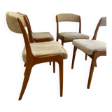 Set of 4 Gondole chairs in fabric signed by Baumann.