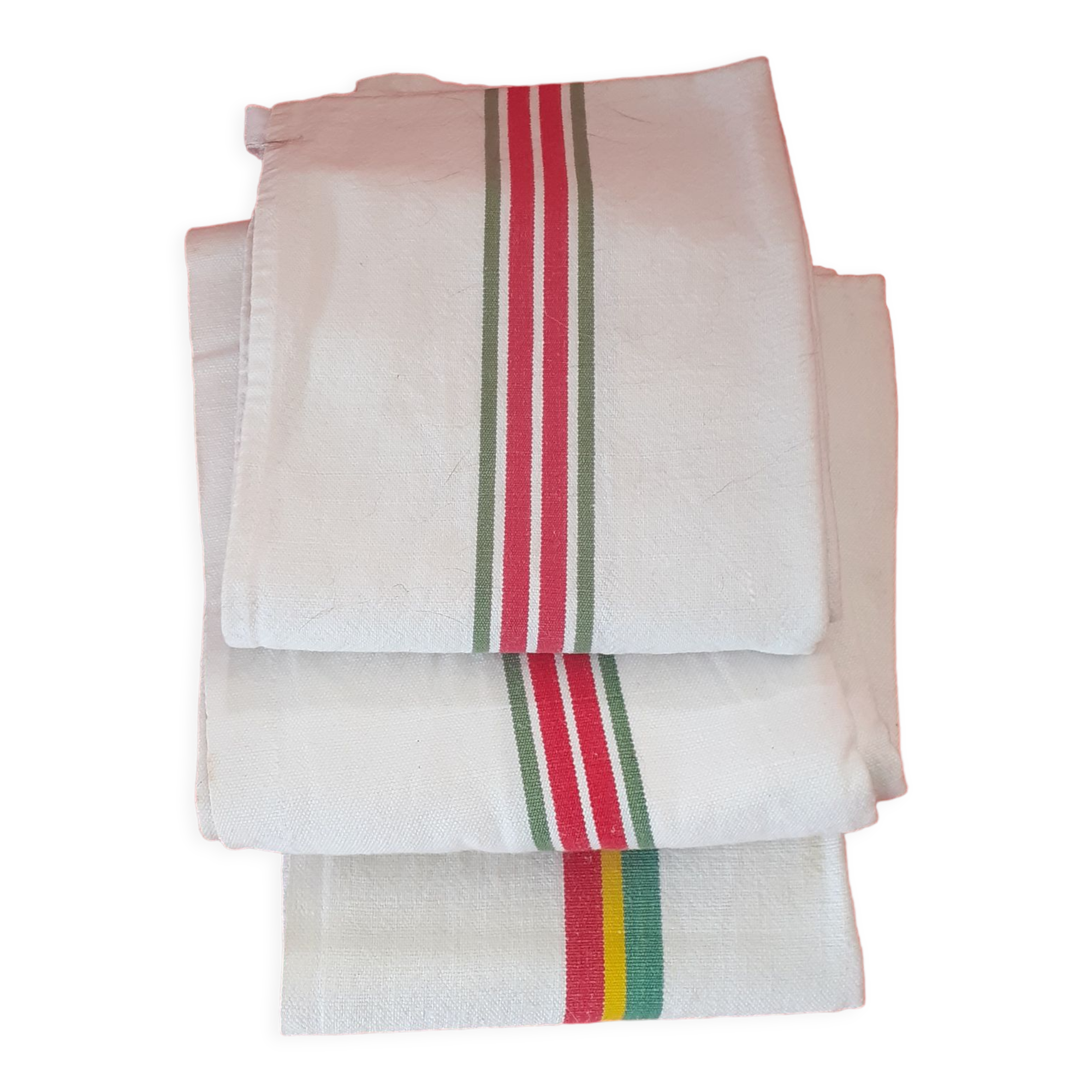 3 old tea towels