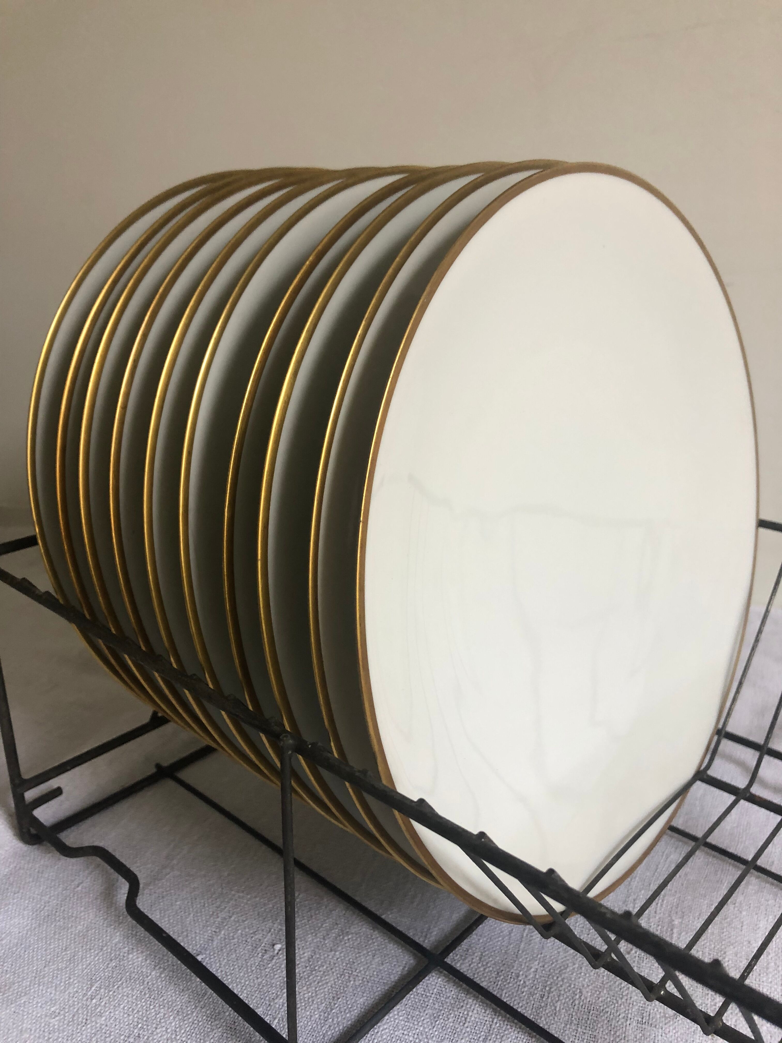 10 flat plates - Limoges Chastagner porcelain