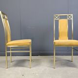 Chaises de salle à manger vintage en laiton de Belgochrom, années 1970