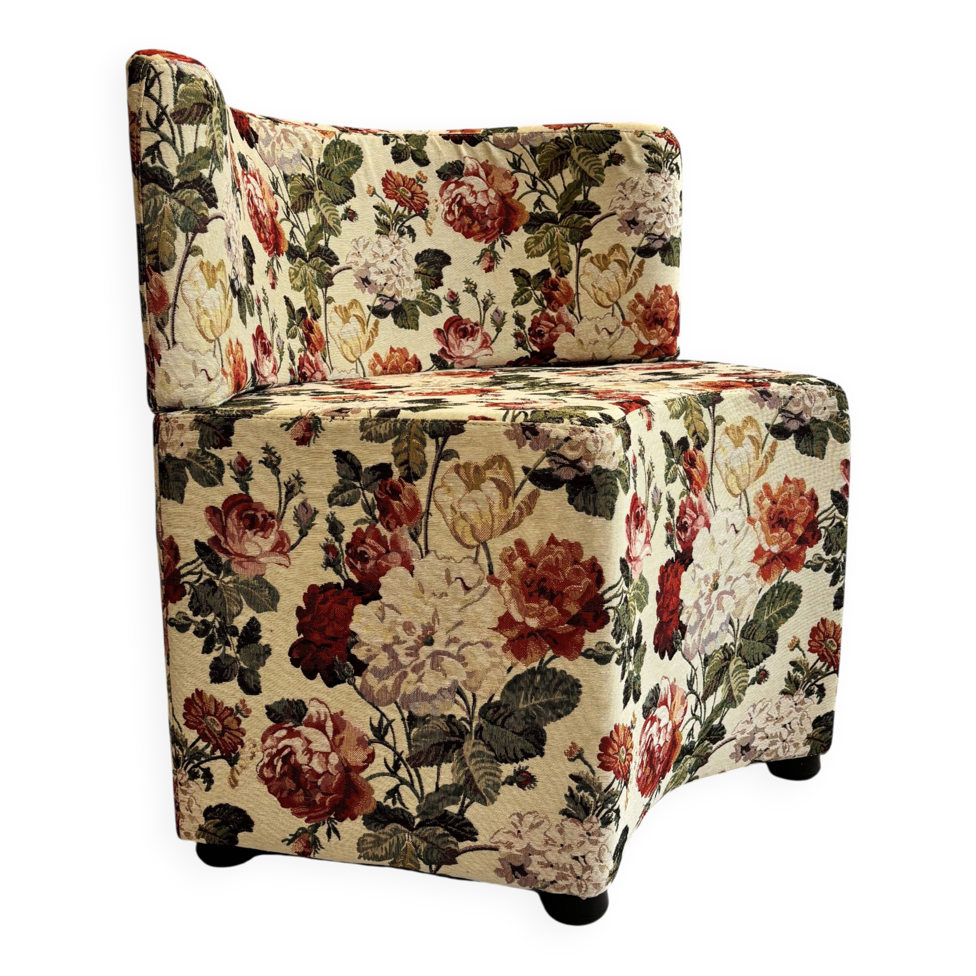 Fauteuil graphique fleur vintage