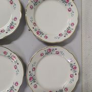 Lot of 10 plates a dessert Sarreguemines digoin Flowers pink lined golden