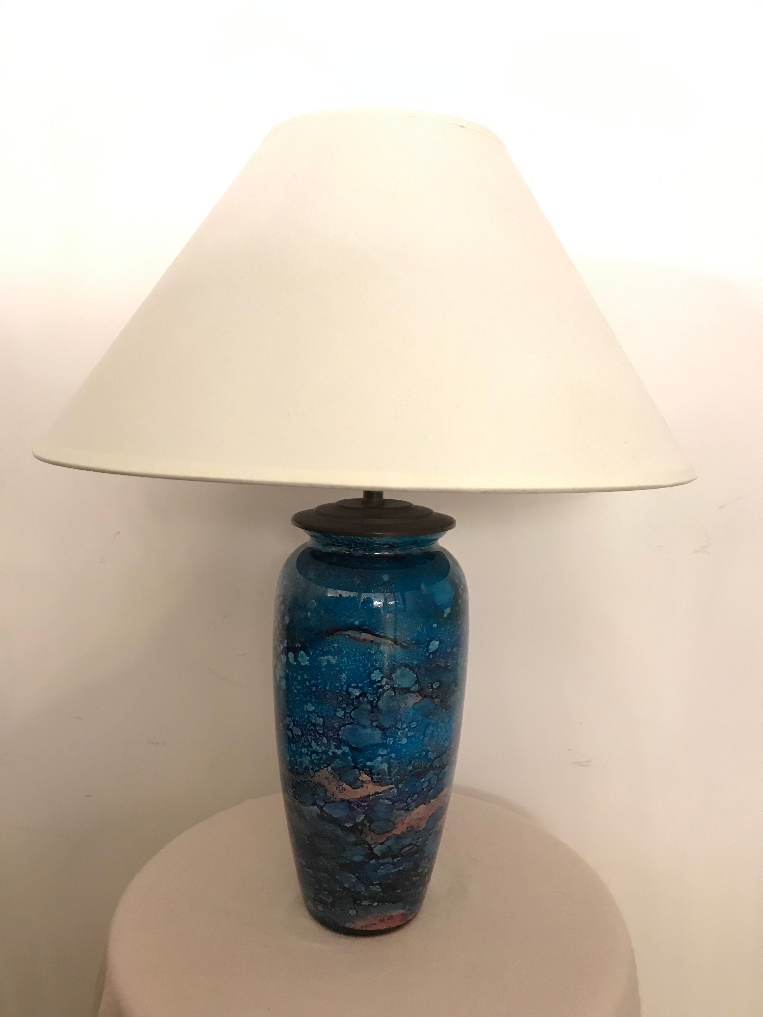 Jean-Noël Bouillet painted table lamp
