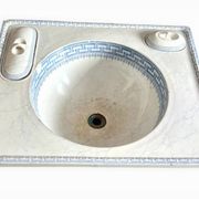 Vintage Blue Decorated Porcelain Washbasin