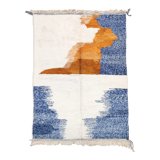 Moroccan Berber rug Boujaad ecru with colorful and mottled patterns 300x212cm