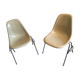 Set of 2 Eames chairs for Herman Miller fiberglass 1960-70's