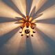 Italian ceiling light in gilded metal, floral design, 1960-70.