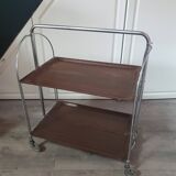 Desserte table chariot pliante sur roues des années 70 fabriquée par Bremshey Gerlinol en allemagne.