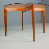 Gio Ponti Coffee Table for Isa Bergamo in oak with Round Cristal Top, 1957