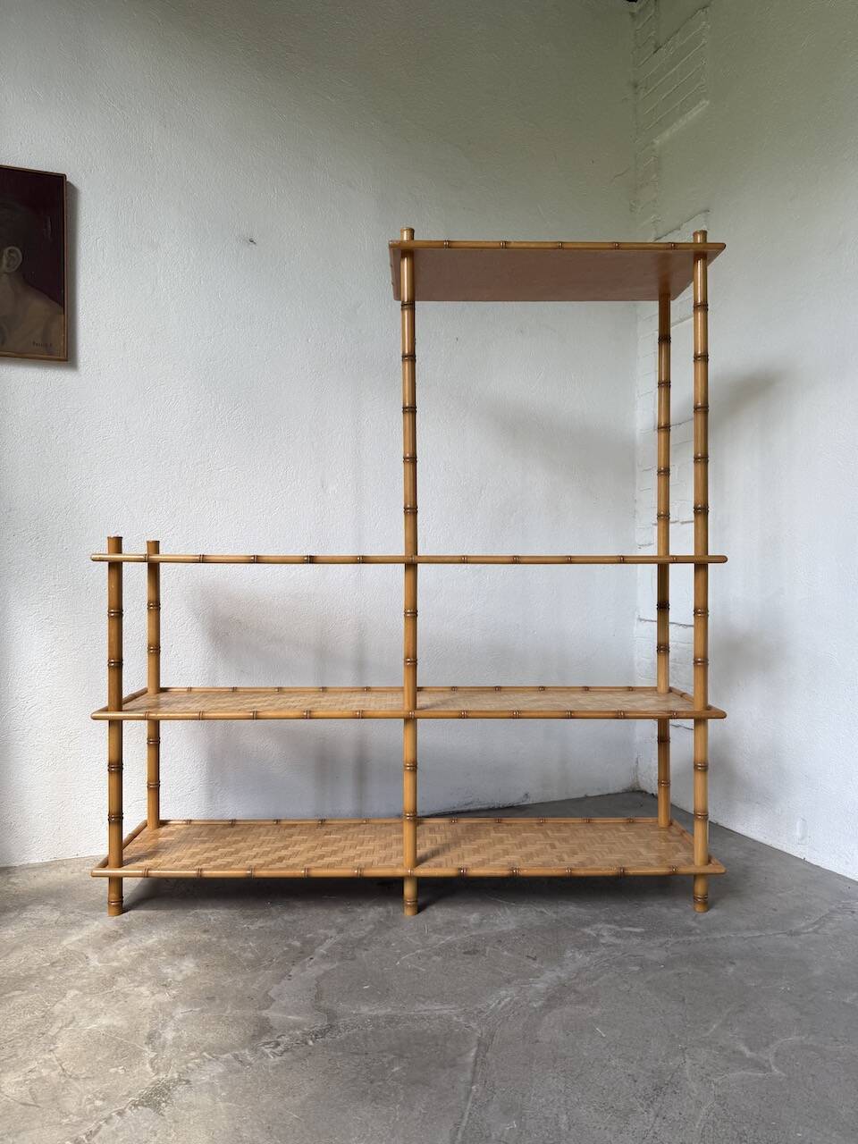 Large rattan shelf 1960