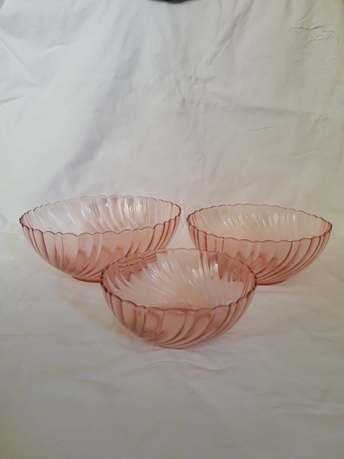 Trio of rosaline salad bowls twisted arcoroc