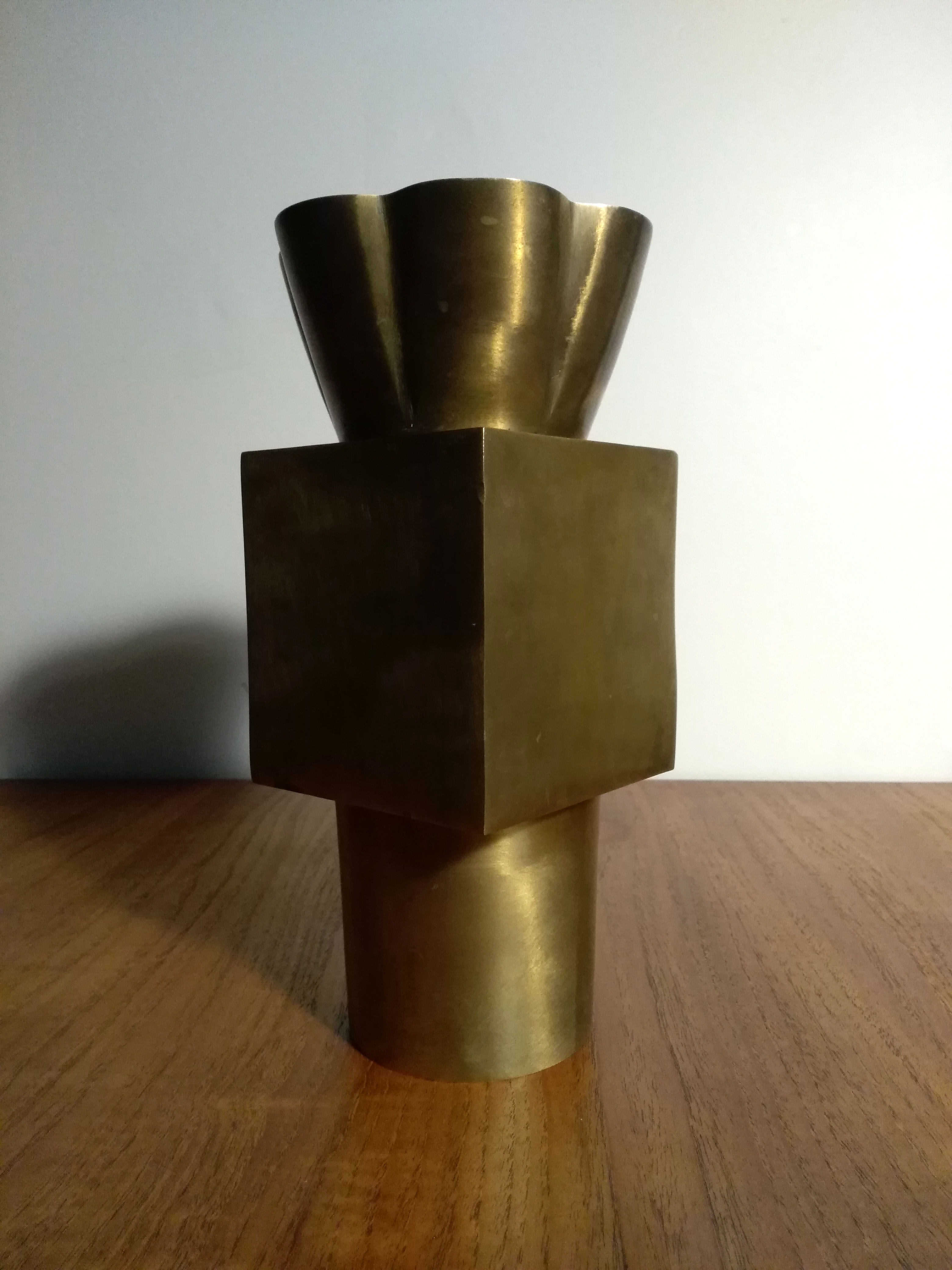 Post-modern bronze vase 80s