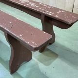 Pair of 1930s farm table benches