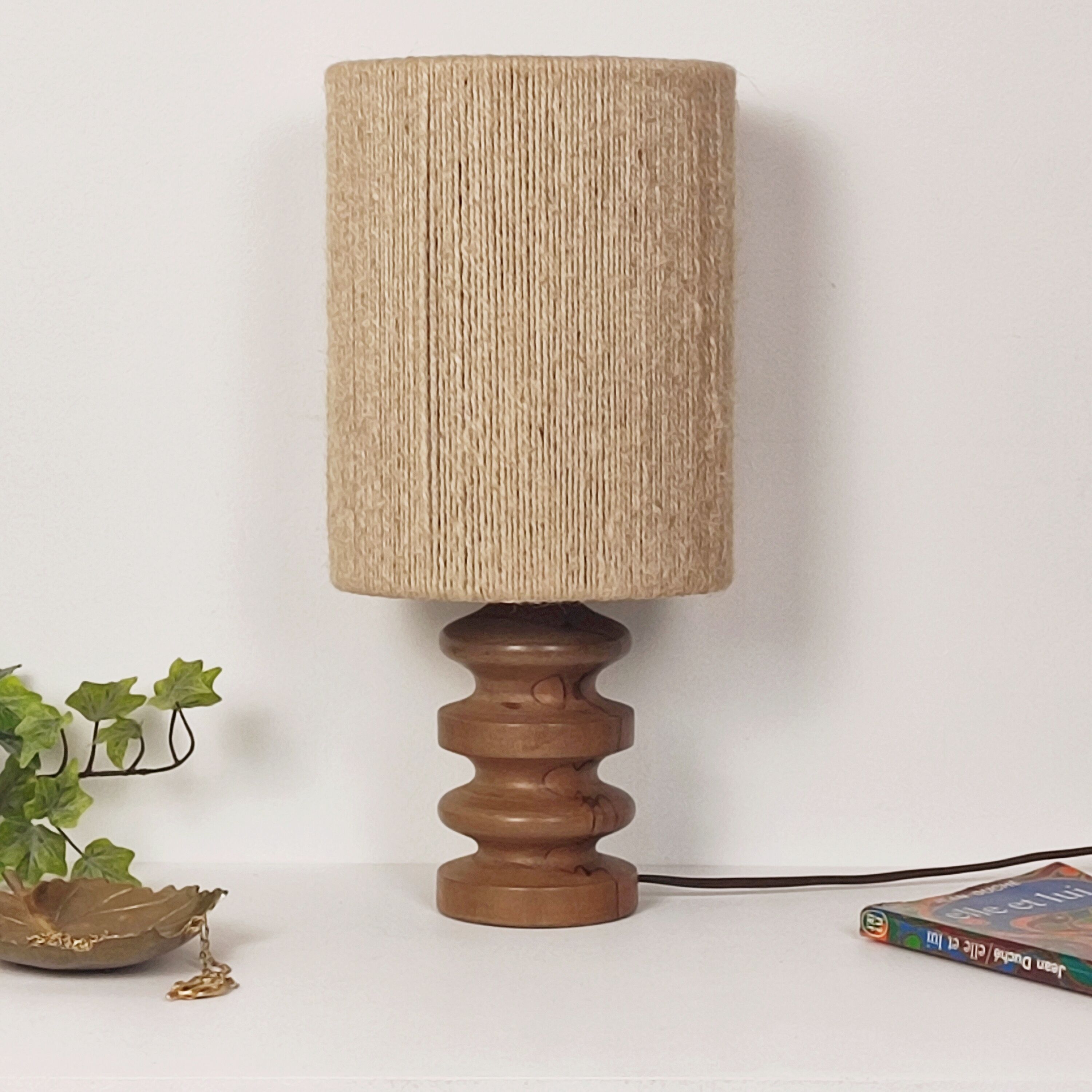 Lampe bois et corde