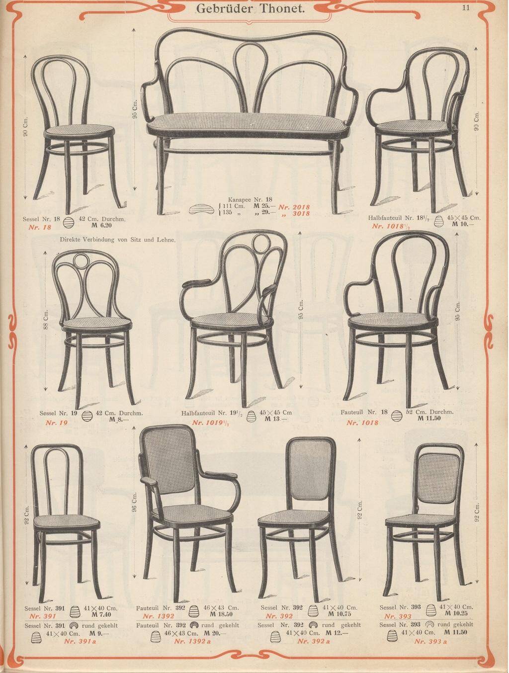 "Angel Back" armchair in bent wood no. 19 by Thonet