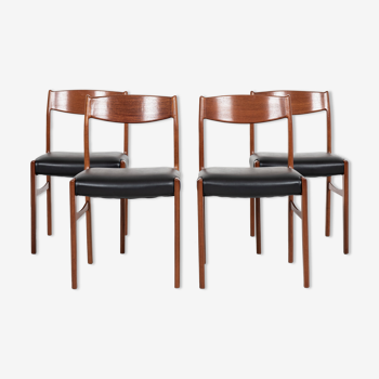 Midcentury Danish set of 4 dining chairs in teak by Glyngøre Stolefabrik 1960s