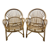 Fauteuils (la paire) vintage 1960 en rotin et bambou