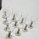 10 Bormioli Rocco Vintage Crystal Wine Glasses with Grooved Grey Stem