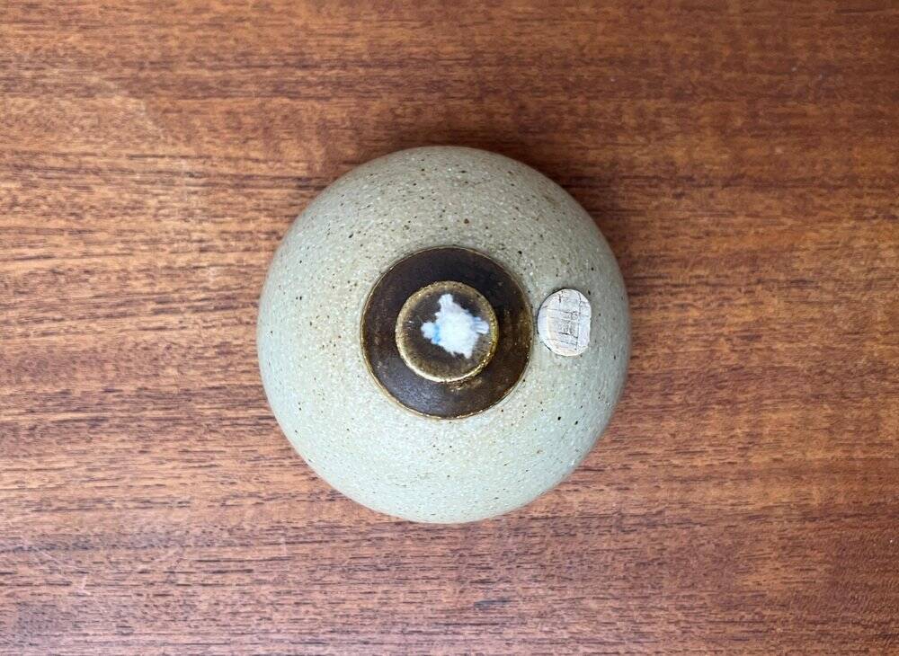 Mid-century Danish studio ceramic oil lamp by Bjergard, 1960s.