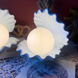 Rare pair of vintage shell lamps