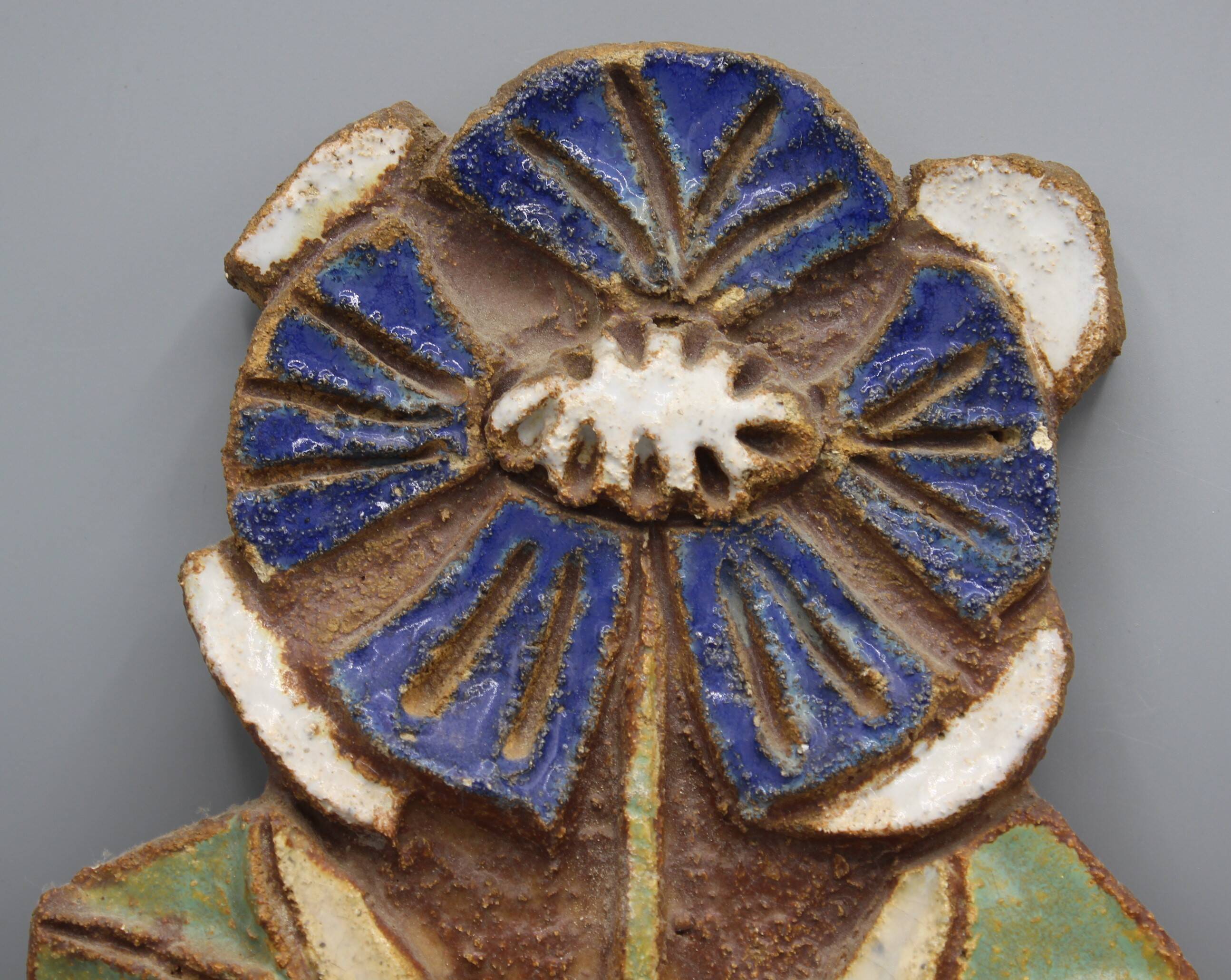 Enameled stoneware wall plaque - the argonauts - vallauris design circa 1950 1960