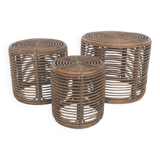 Set of three manou baskets or side tables attrb. to Tito Agnoli, Italy 1970