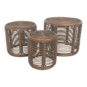 Set of three manou baskets or side tables attrb. to Tito Agnoli, Italy 1970