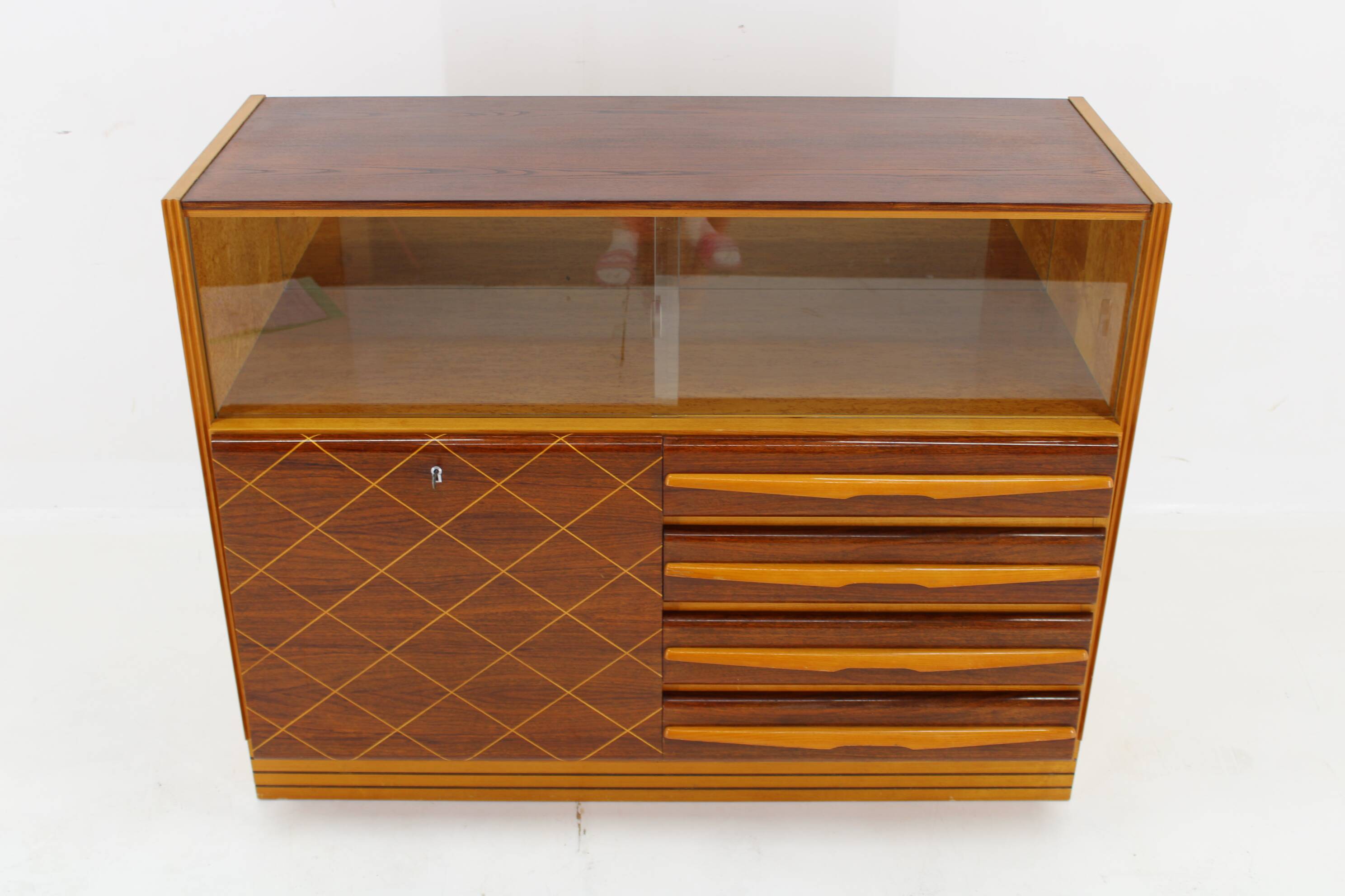 1960s Wooden Cabinet /Chest Of Drawers, Czechoslovakia