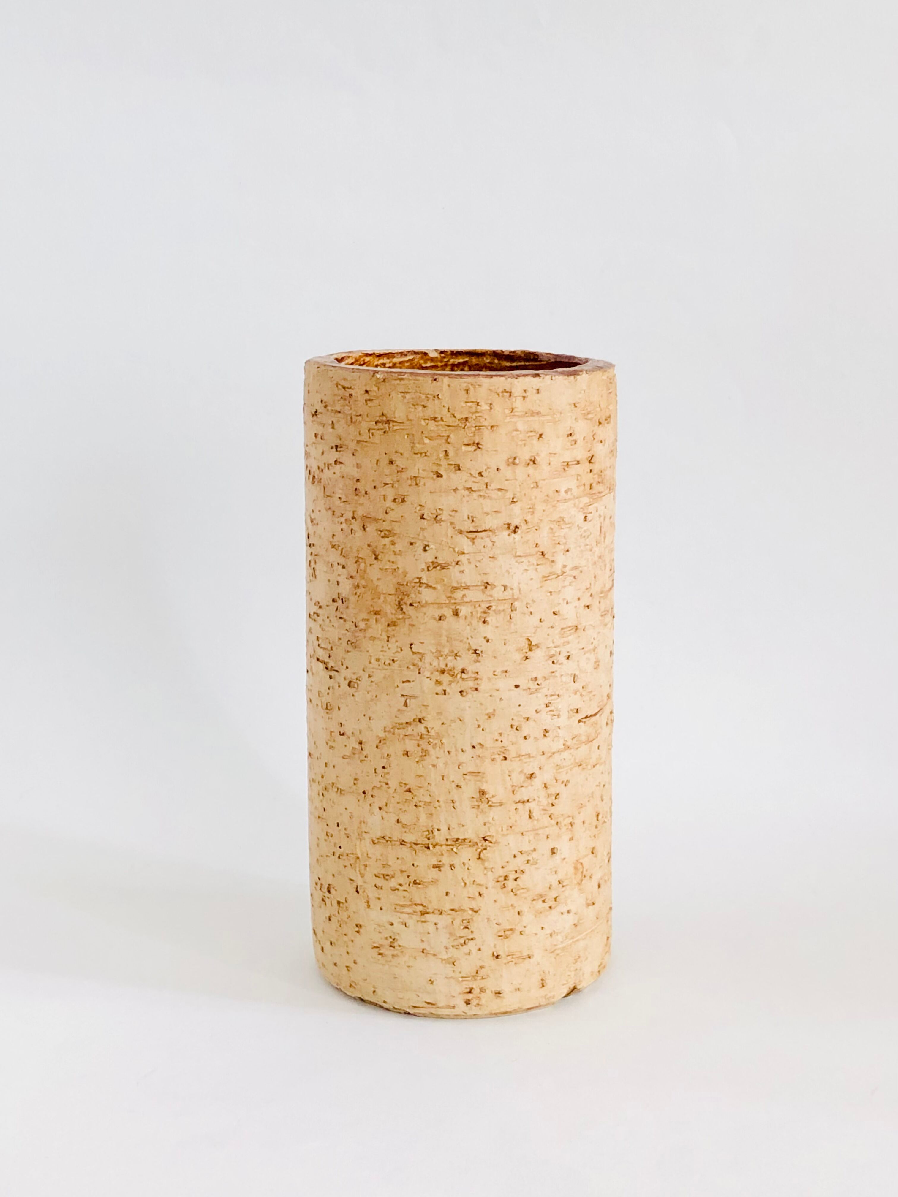 Vintage ceramic vase wood effect