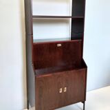 Vintage Walnut Bookshelf and Secretaire by Claudio Salocchi for Sormani, Italy