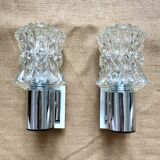 Pair of vintage chrome wall lights, 70s, Raak