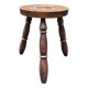 Turned wooden tripod stool