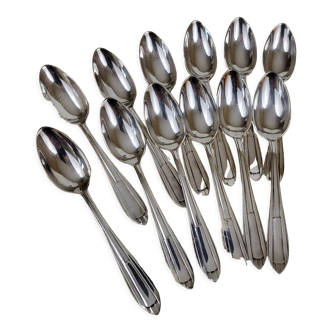 Set of 12 teaspoons art deco silver metal